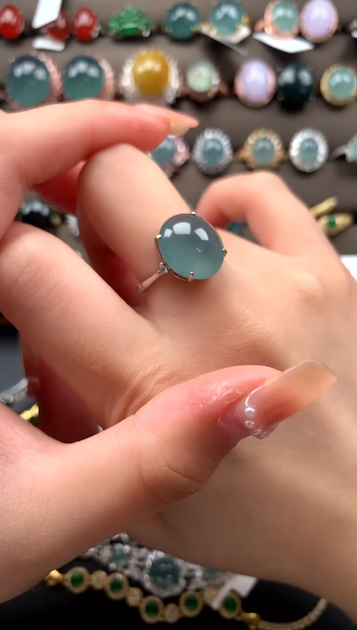 【闪购商品】翡翠戒指银S925镶嵌52141