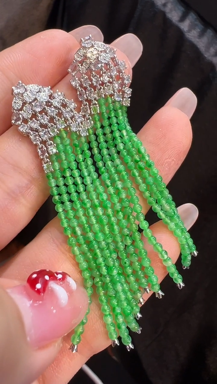 【闪购商品】翡翠耳饰18K金镶嵌耳饰