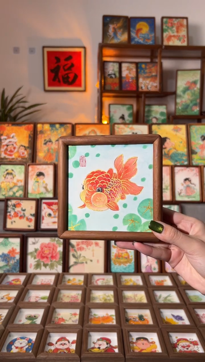 【闪购商品】国画鸿运当头 手绘国画14胡桃