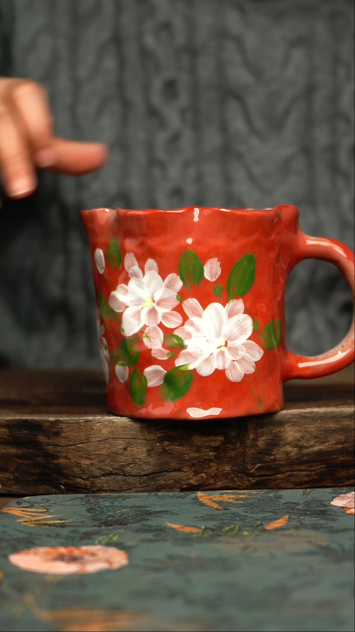 【闪购商品】杯釉下彩手工手绘同款陶器