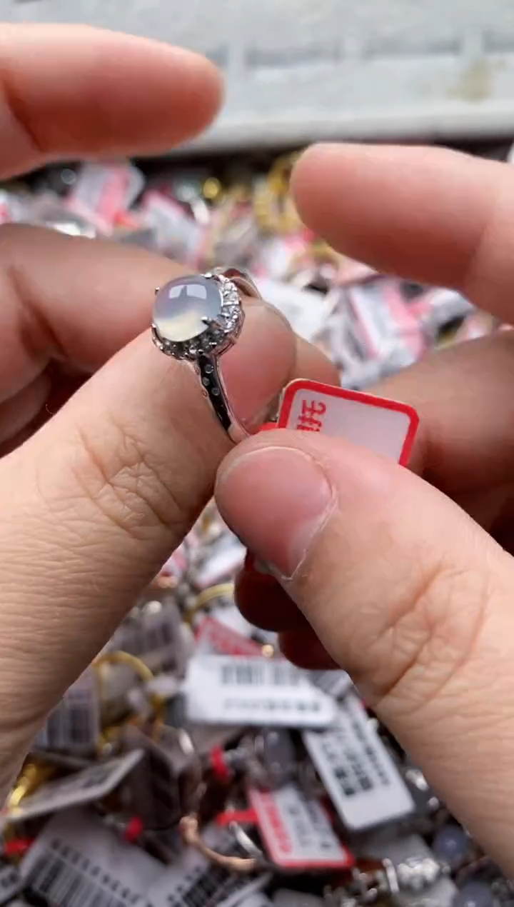【闪购商品】翡翠戒指银S925镶嵌55555---6