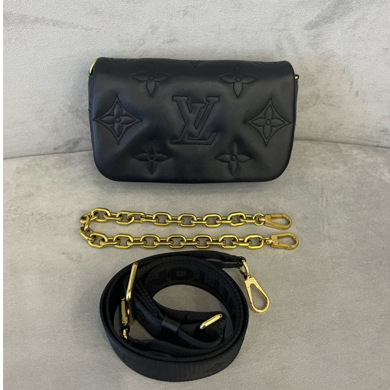 95新 LouisVuitton/路易威登 LV路易威登 黑色全皮链条包4122
