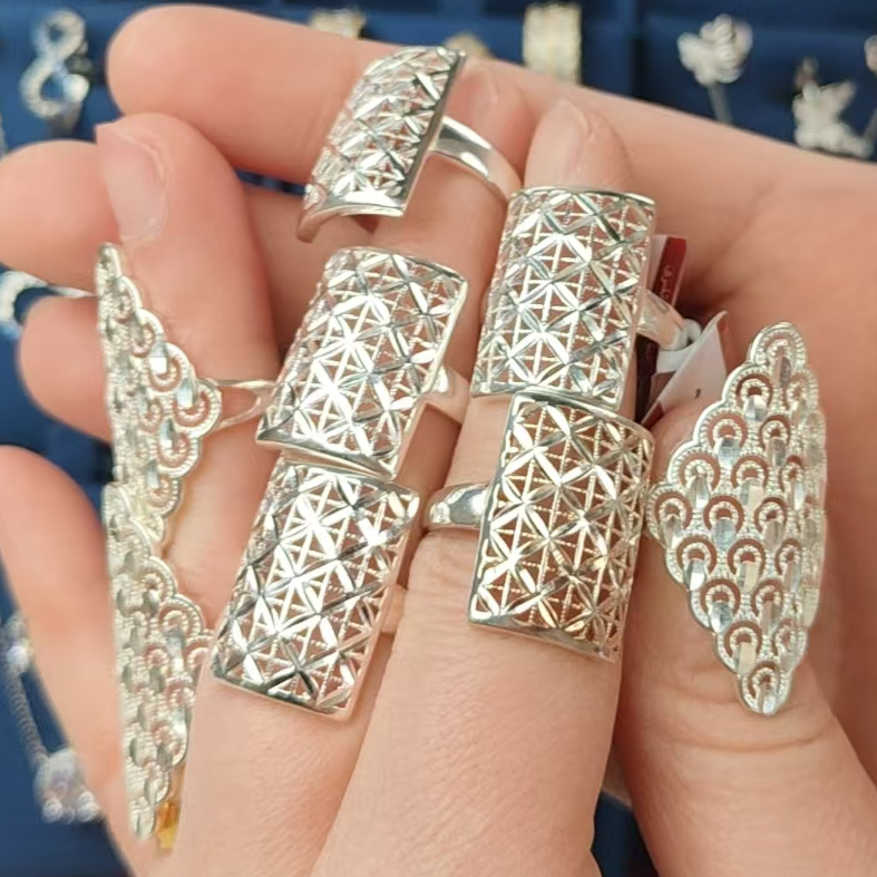 铁合金大理石戒指 爱敏首饰戒指8个