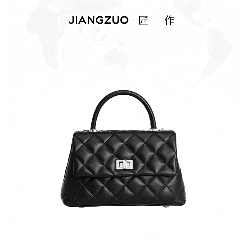  JIANGZUO/匠作 小香风菱格链条包轻奢质感手提包25007