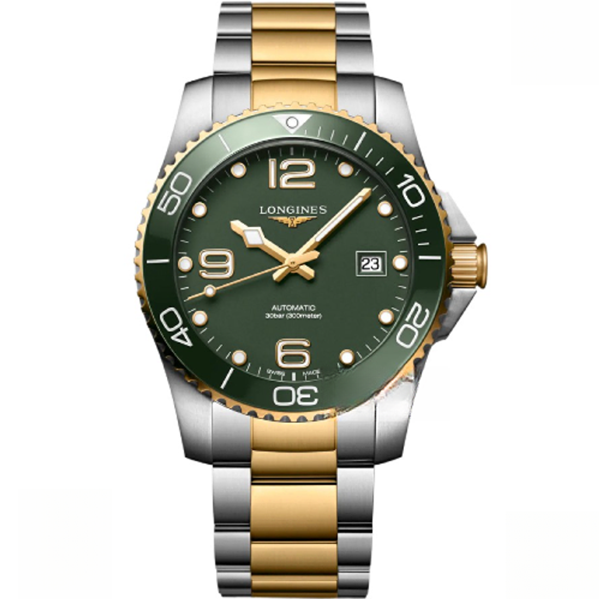 99新 Longines/浪琴 康卡斯/41mm表径/自动机械男士绿色潜水表