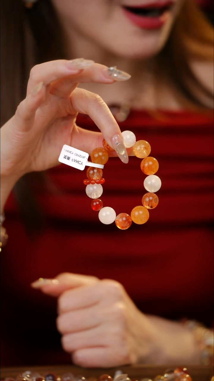 未镶嵌手串水晶胶花 白幽灵 