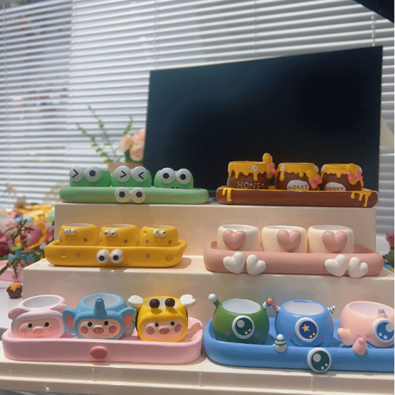 情绪稳定花盆女迷你可爱芝士奶酪客厅办公室工位绿植桌面摆件装饰