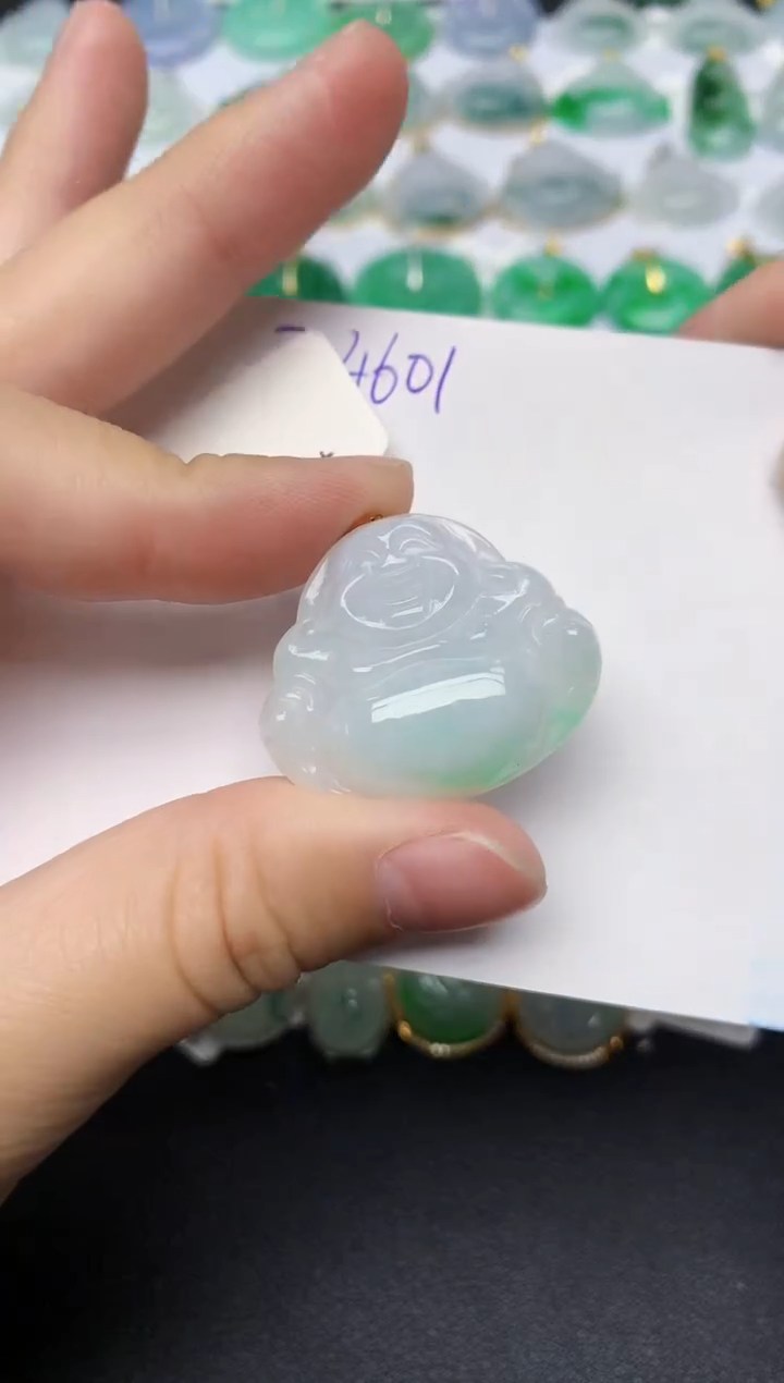 颈饰18K金镶嵌翡翠天然缅甸A货翡翠百元以上9元证书费自理