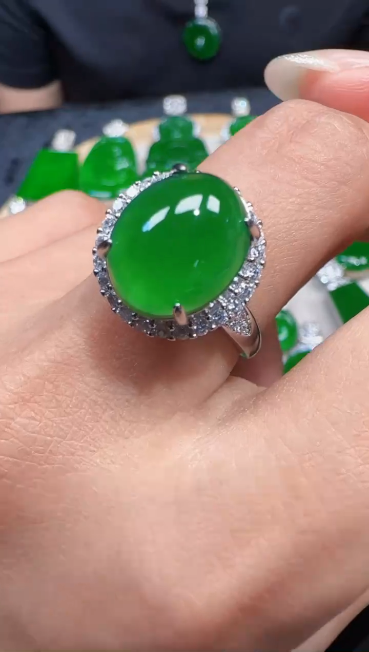 未镶嵌定制翡翠翡翠戒指50
