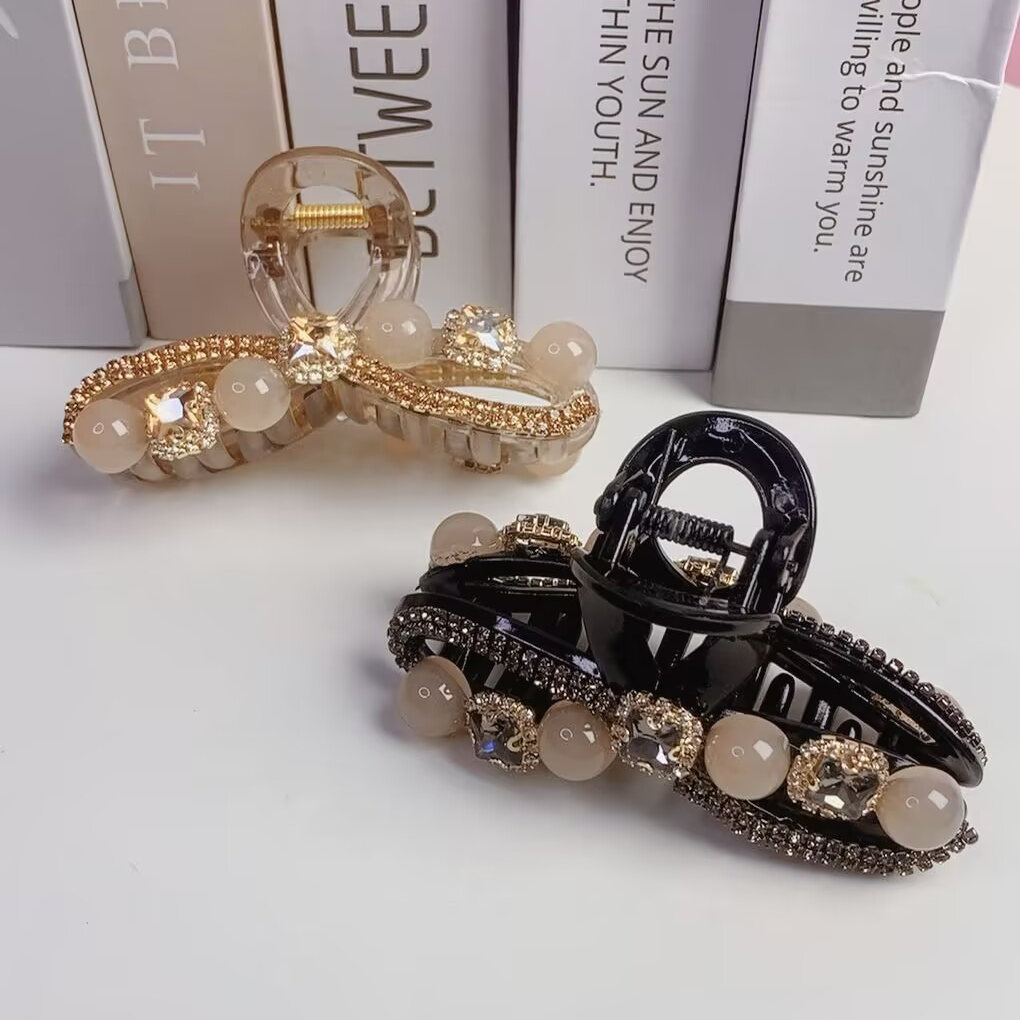 原创设计欧美风日韩瑞丽风女发夹夹子轻奢发饰鲨鱼夹复古ins