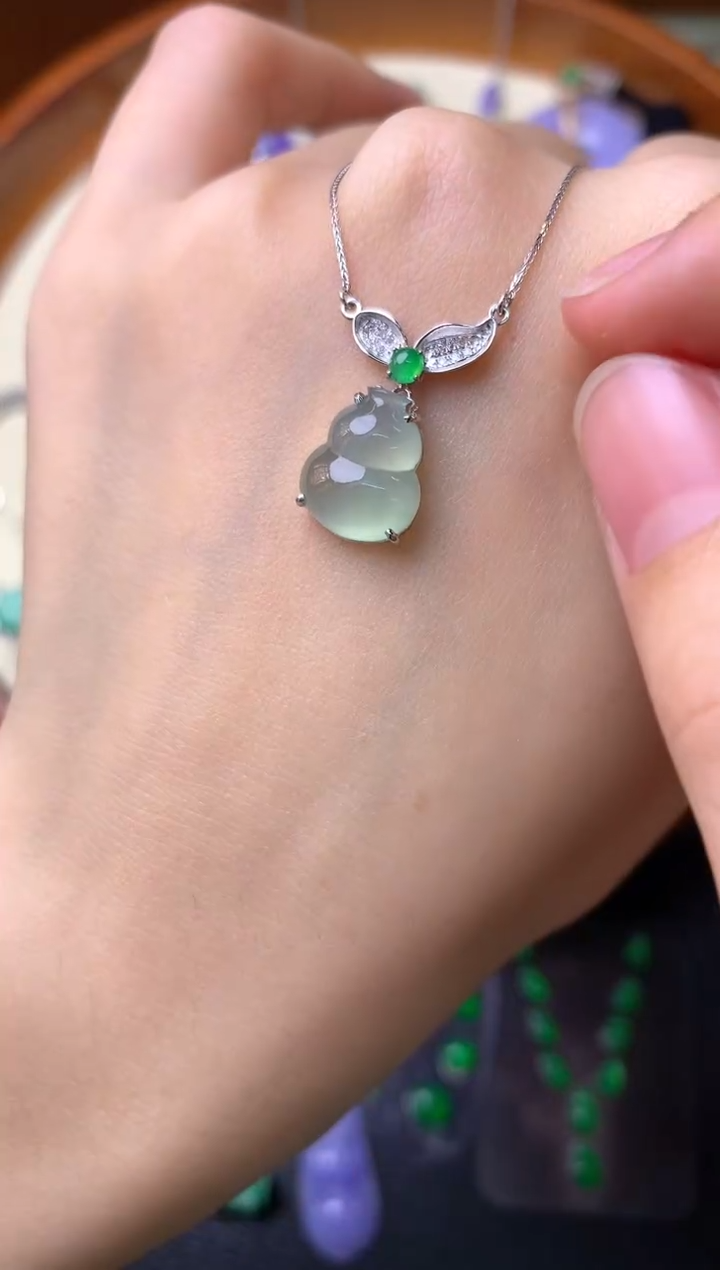 【闪购商品】翡翠项链18K金镶嵌项链