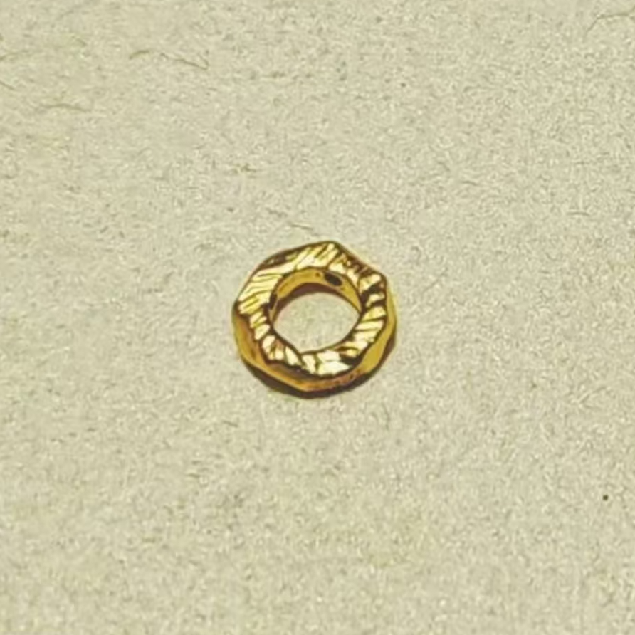 金邮送福 足金卡6mm盘缠 单颗 锤纹盘缠J