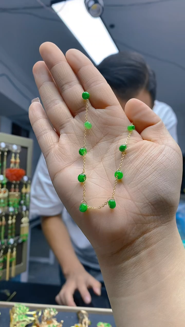 【闪购商品】翡翠耳饰合金436翡翠手链