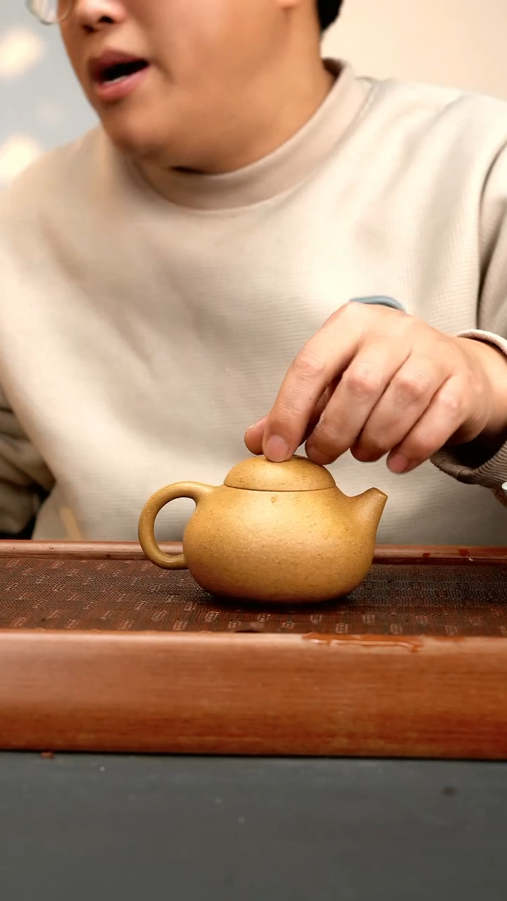 【闪购商品】紫砂茶壶lw 黄金段 手磨粗纱 文旦