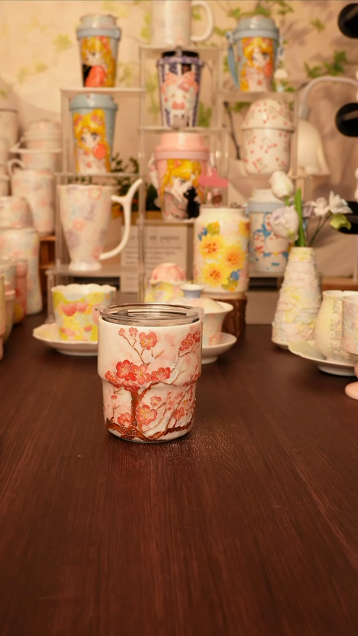 陶景德镇手绘的杯子  