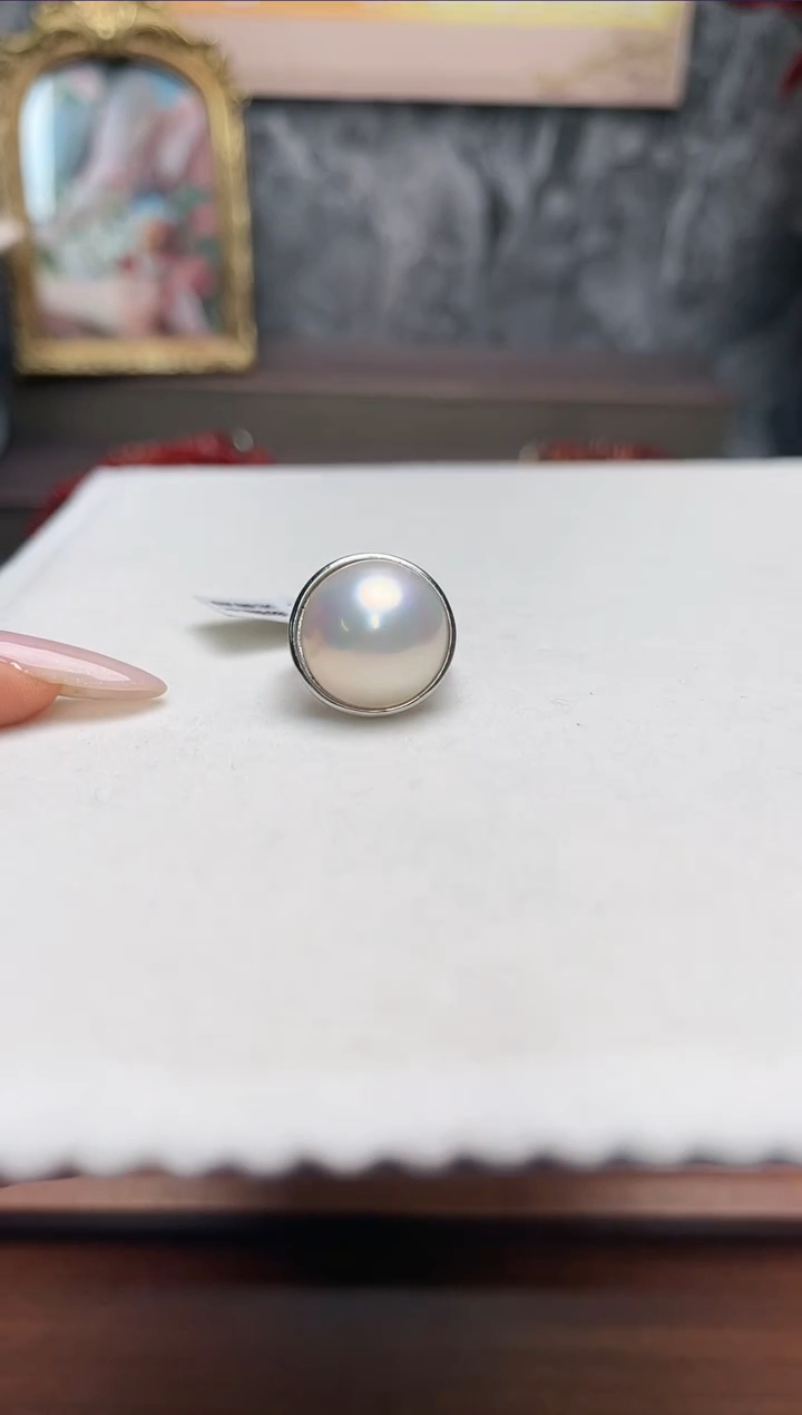 【闪购商品】拼合珍珠（马贝珠）戒圈银S925镶嵌th2566戒指