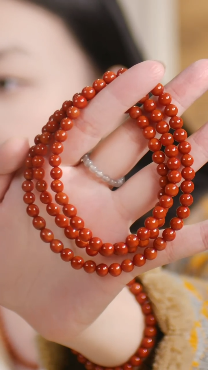 未镶嵌手串南红玛瑙（108颗0.6南红满肉）