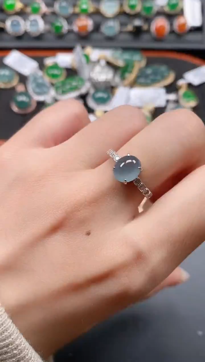 银S925镶嵌戒指翡翠11111