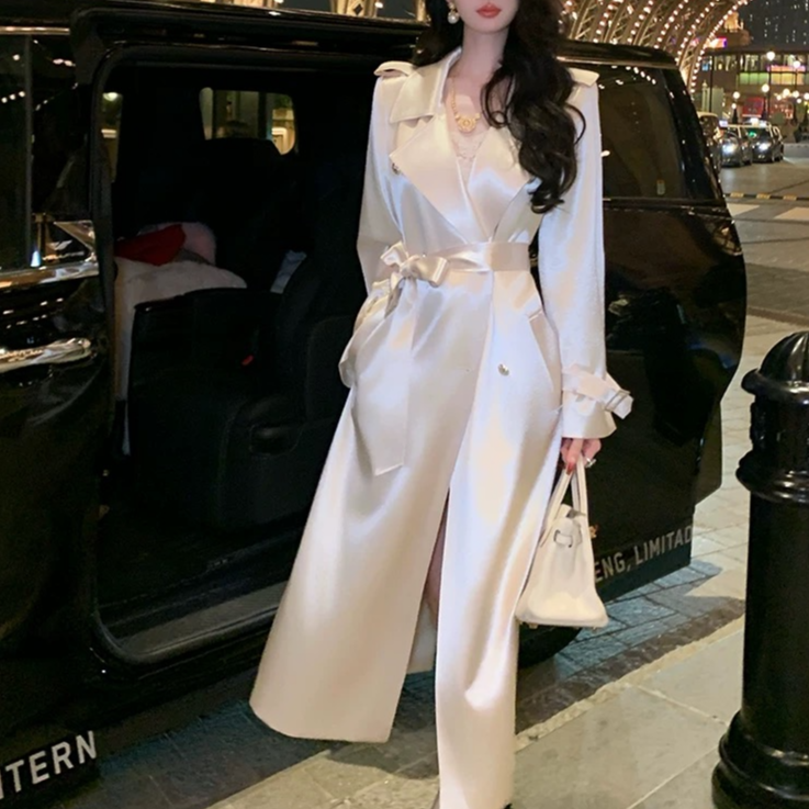 【绝代风华】早春女装时尚重工轻奢气质长款风衣外套