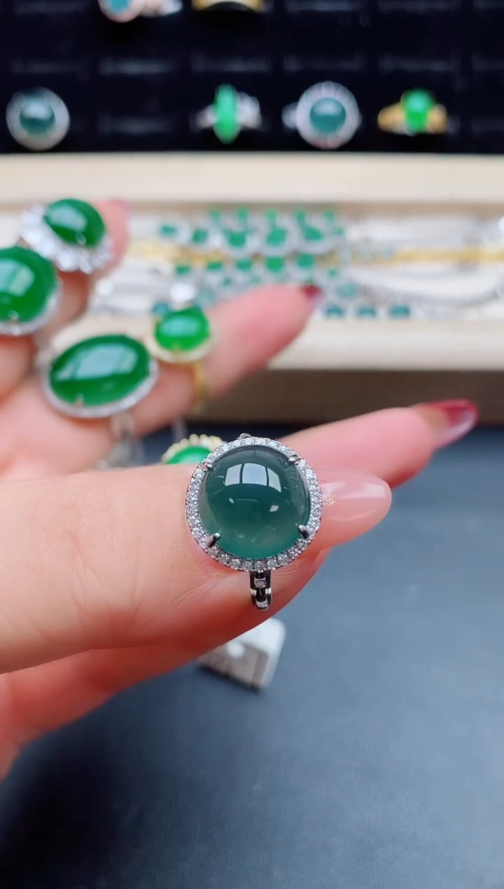 【闪购商品】翡翠戒指银S925镶嵌132321