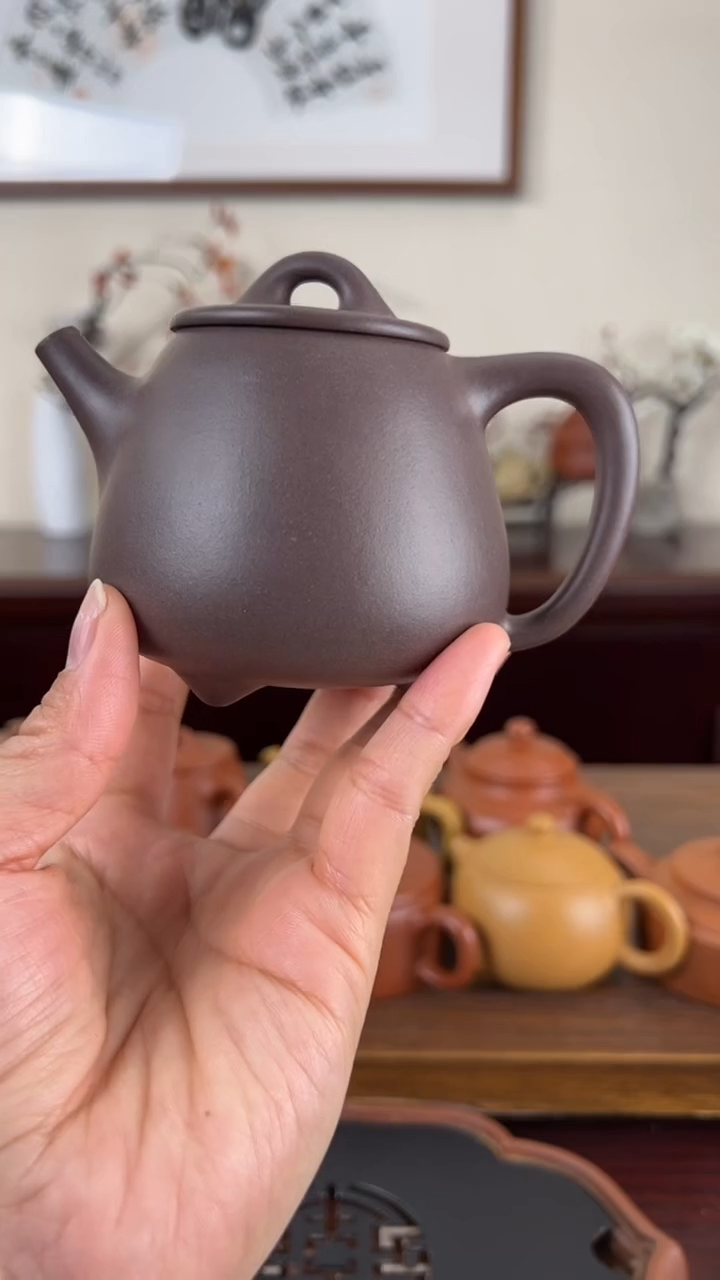 【闪购商品】紫砂茶壶天青高石瓢壶220CC