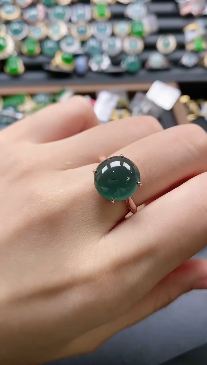【闪购商品】翡翠戒指银S925镶嵌51151
