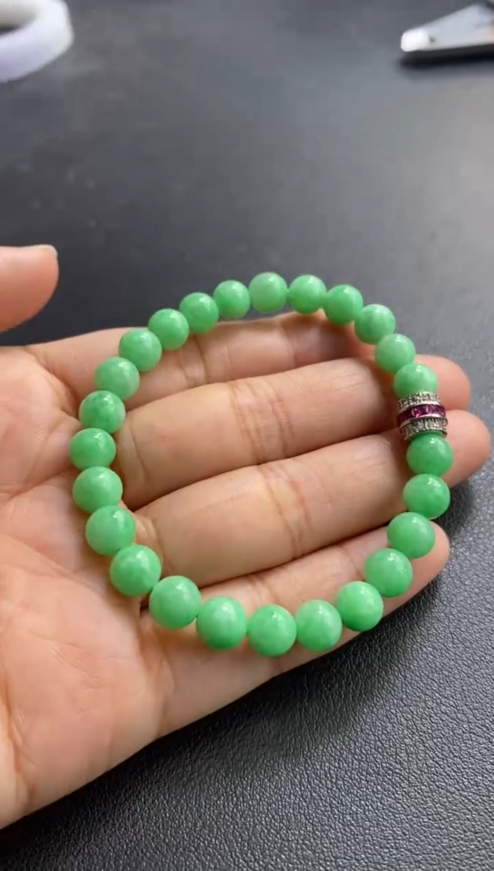 未镶嵌手串翡翠满绿手串