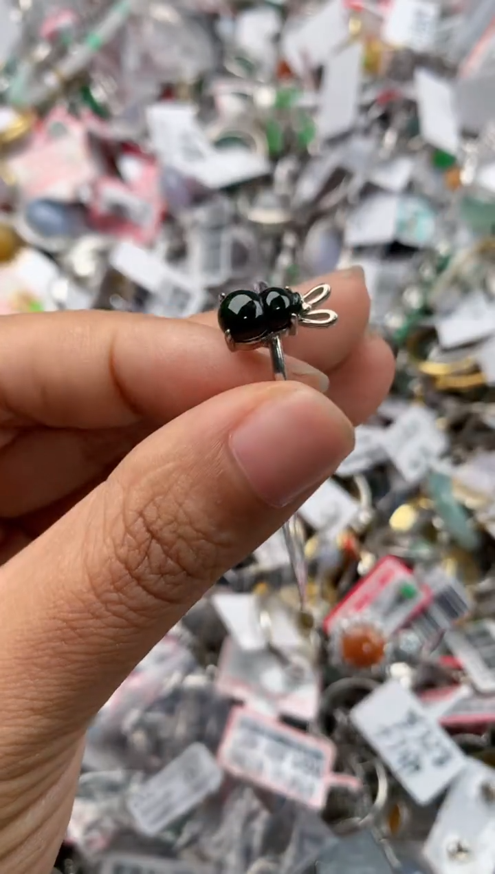 银S925镶嵌戒指翡翠555                 2