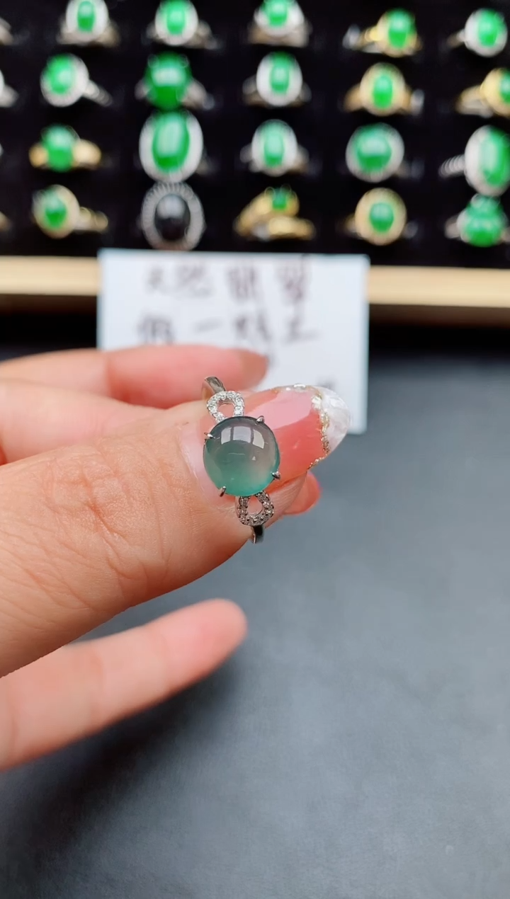 【闪购商品】翡翠戒指银S925镶嵌58500