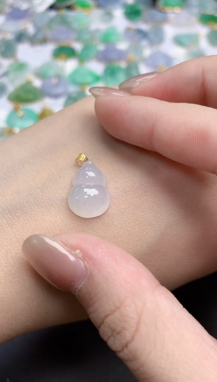 【闪购商品】翡翠颈饰18K金镶嵌天然缅甸翡翠A货