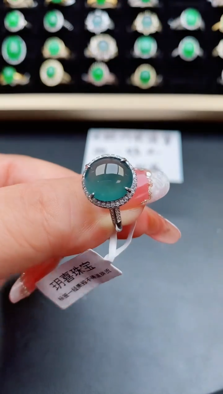 【闪购商品】翡翠戒指银S925镶嵌52000