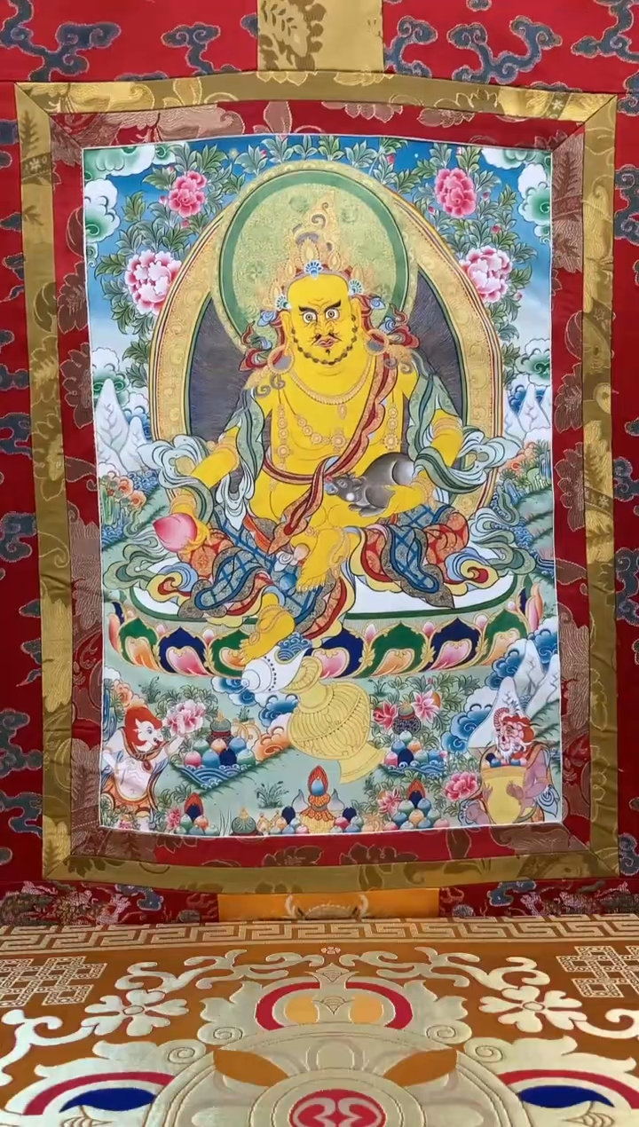 【闪购商品】卷轴画矿物质喷绘  黄财1.3m红色龙布