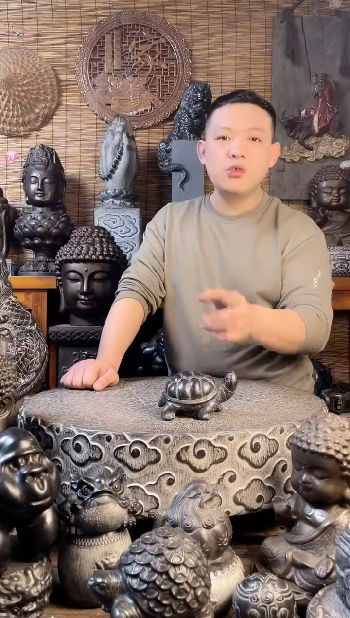 【闪购商品】13小乌龟天然青石雕刻