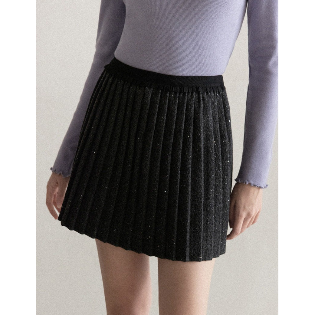 羊城故事甜美学院风百褶半身裙女冬季高级感高腰显瘦a字短裙1282