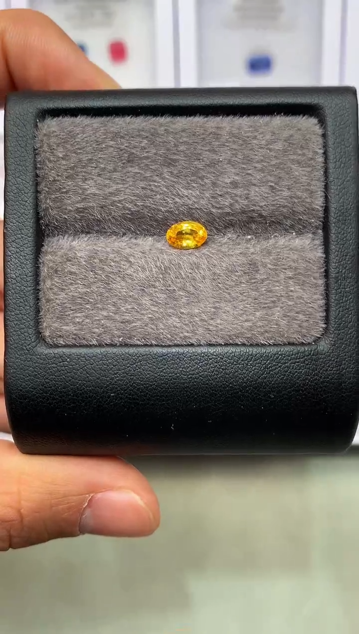 【闪购商品】定制蓝宝石裸石未镶嵌椭圆 黄蓝宝石 0.87ct