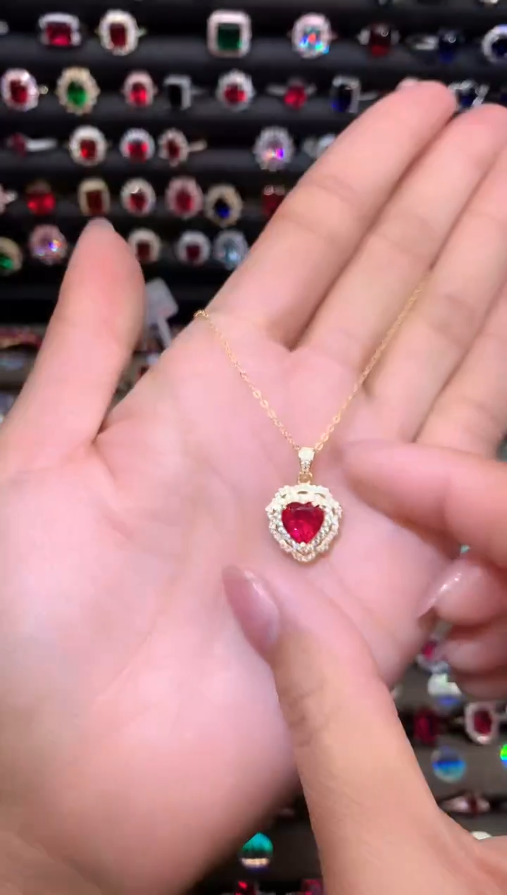 【闪购商品】红宝石吊坠(赠链)银S925镶嵌1