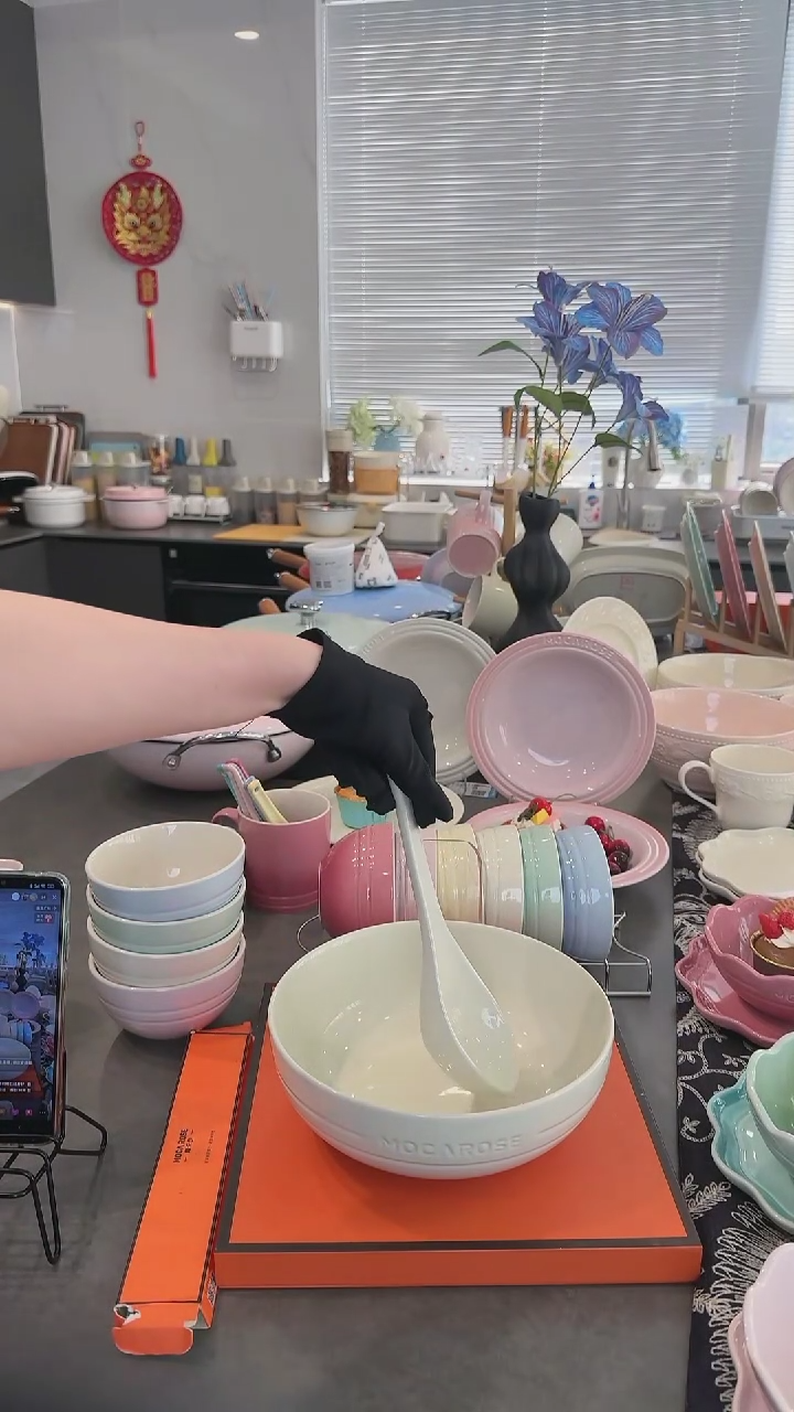 【闪购商品】瓷奶油白-大汤碗汤勺组合装