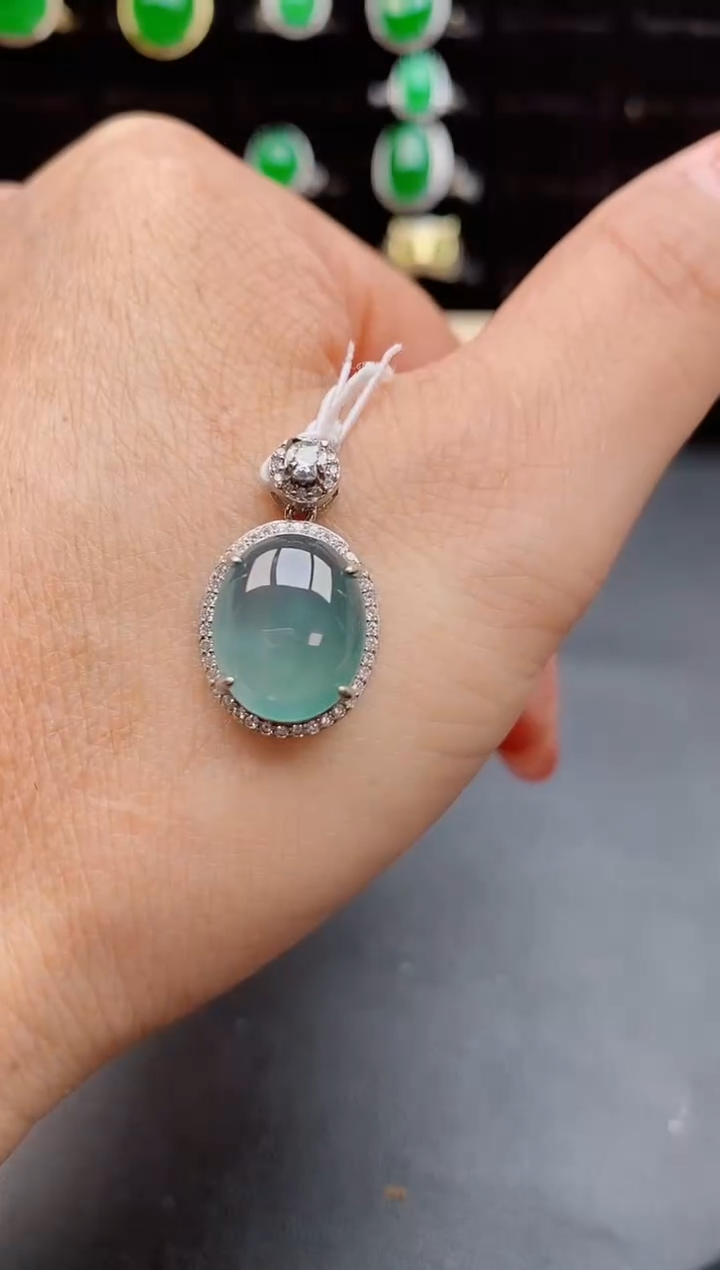 【闪购商品】翡翠吊坠(赠链)银S925镶嵌0505800