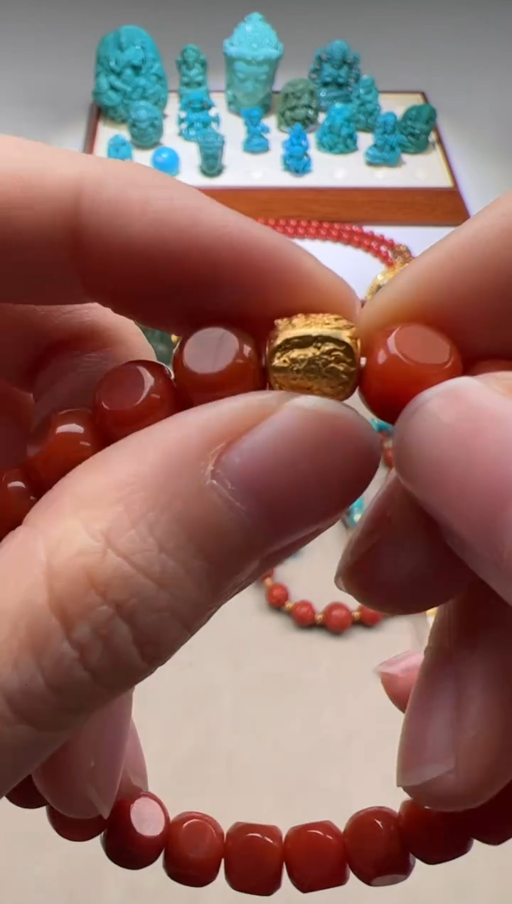 【闪购商品】南红玛瑙手串手串18K金镶嵌手串手串