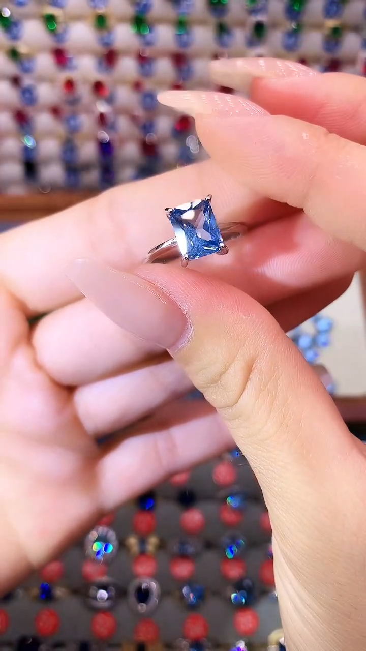 海蓝宝石戒圈银S925镶嵌.......
