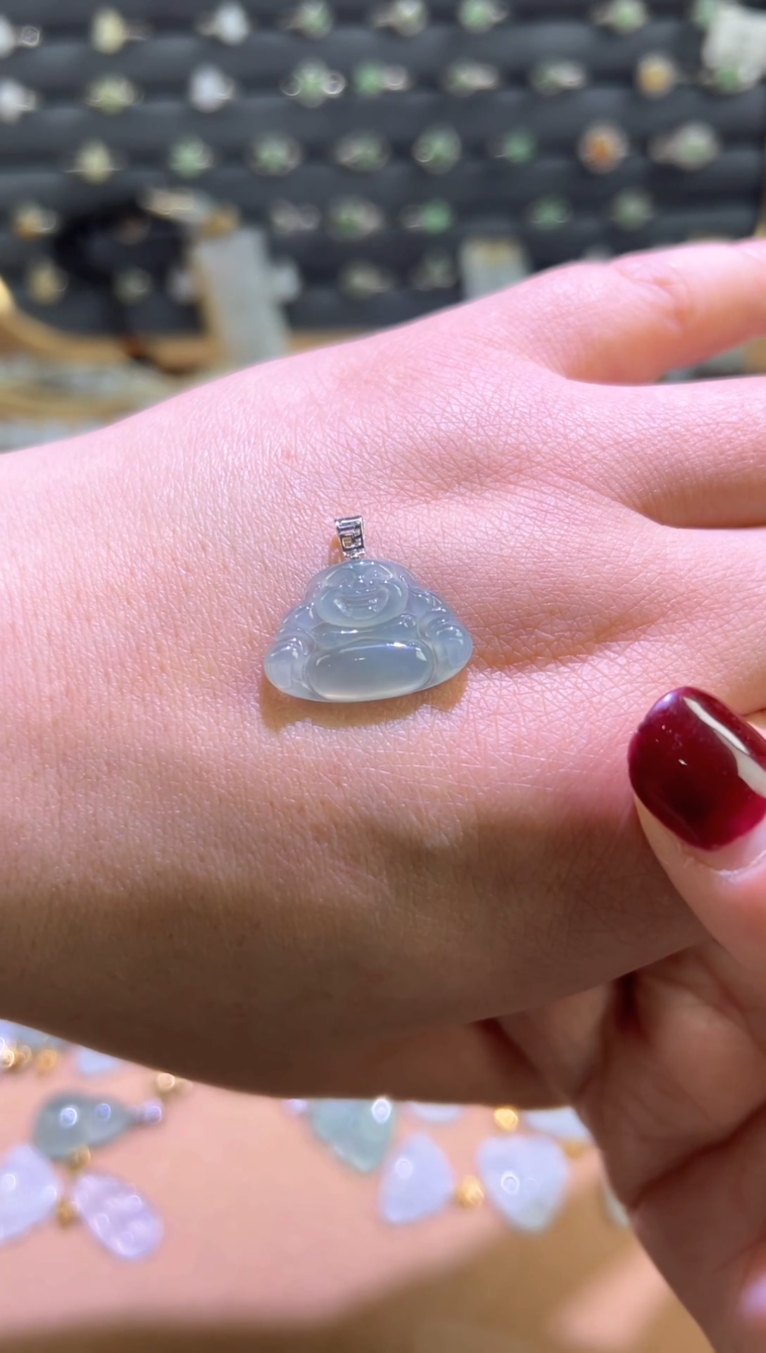 【闪购商品】翡翠颈饰18K金镶嵌佛公