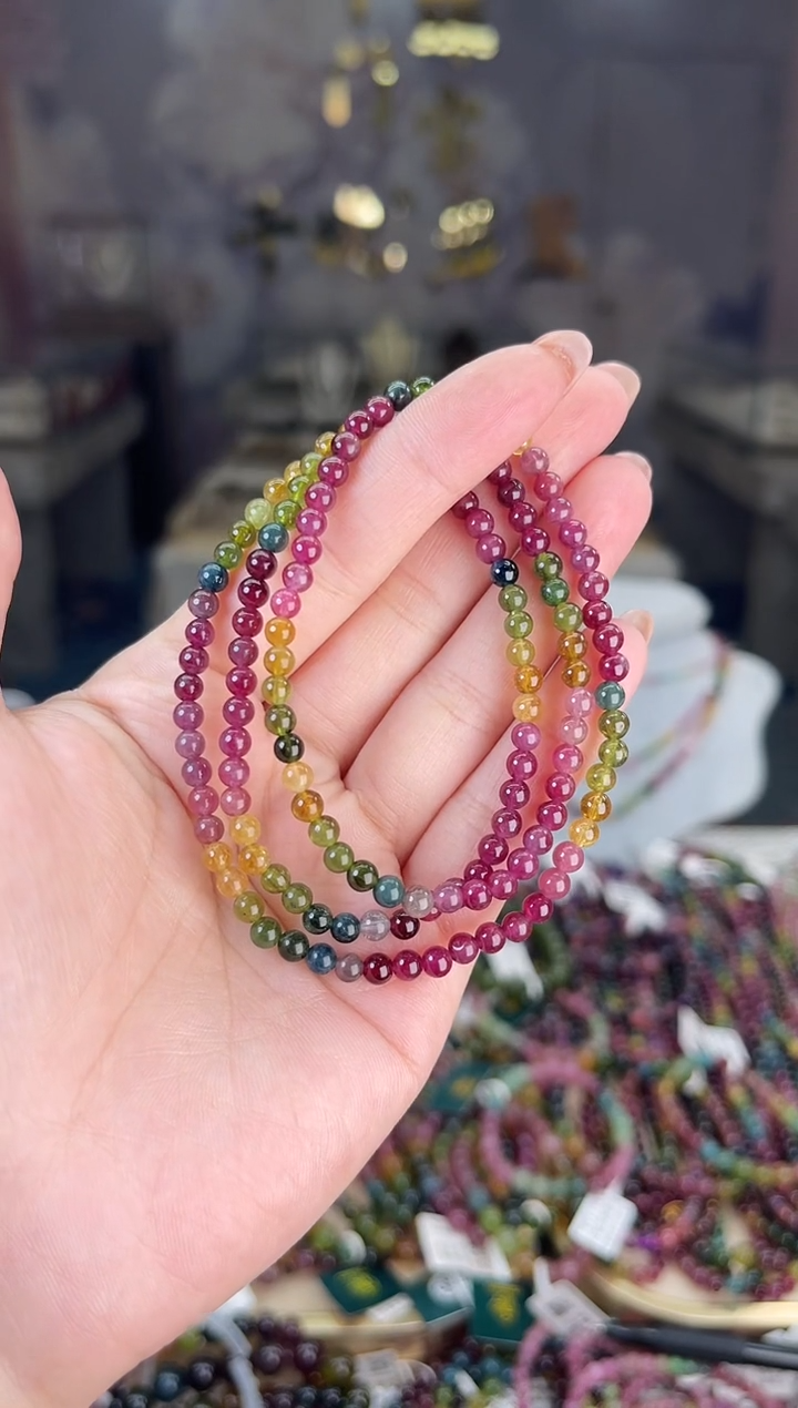 【闪购商品】碧玺/未镶嵌4mm+碧玺多圈多样性发货