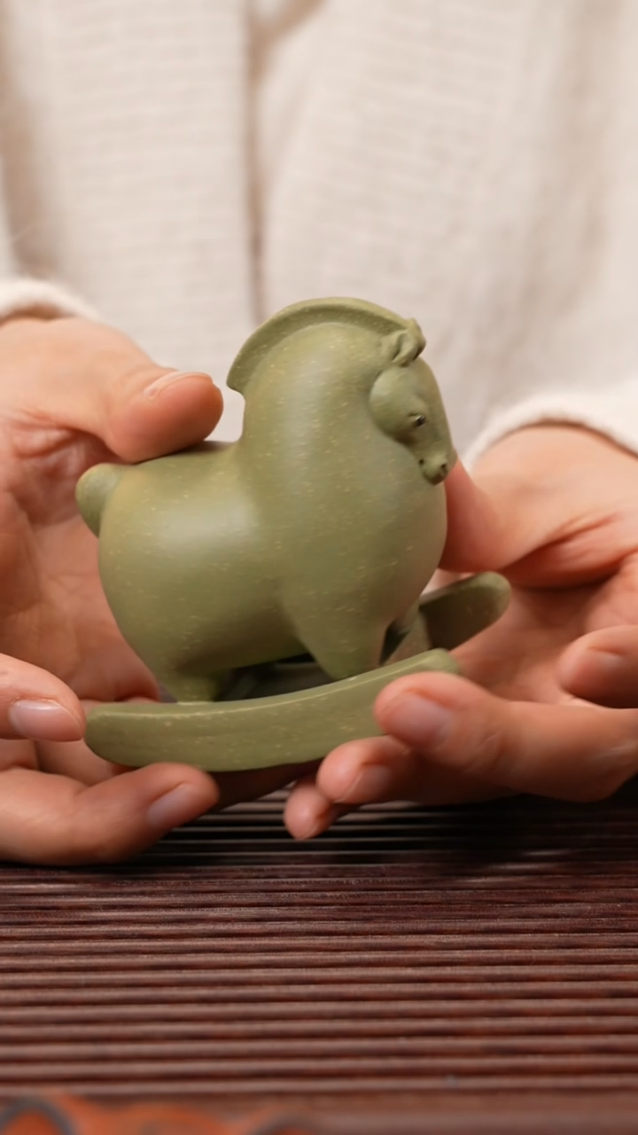 【闪购商品】紫砂茶宠摇摇马（绿，，