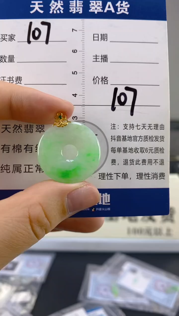 【闪购商品】翡翠颈饰18K金镶嵌天然A货翡翠