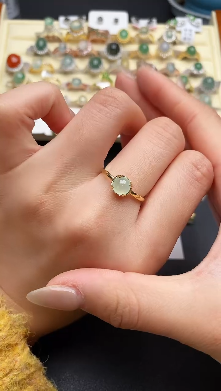 【闪购商品】翡翠戒指银S925镶嵌11111111+5