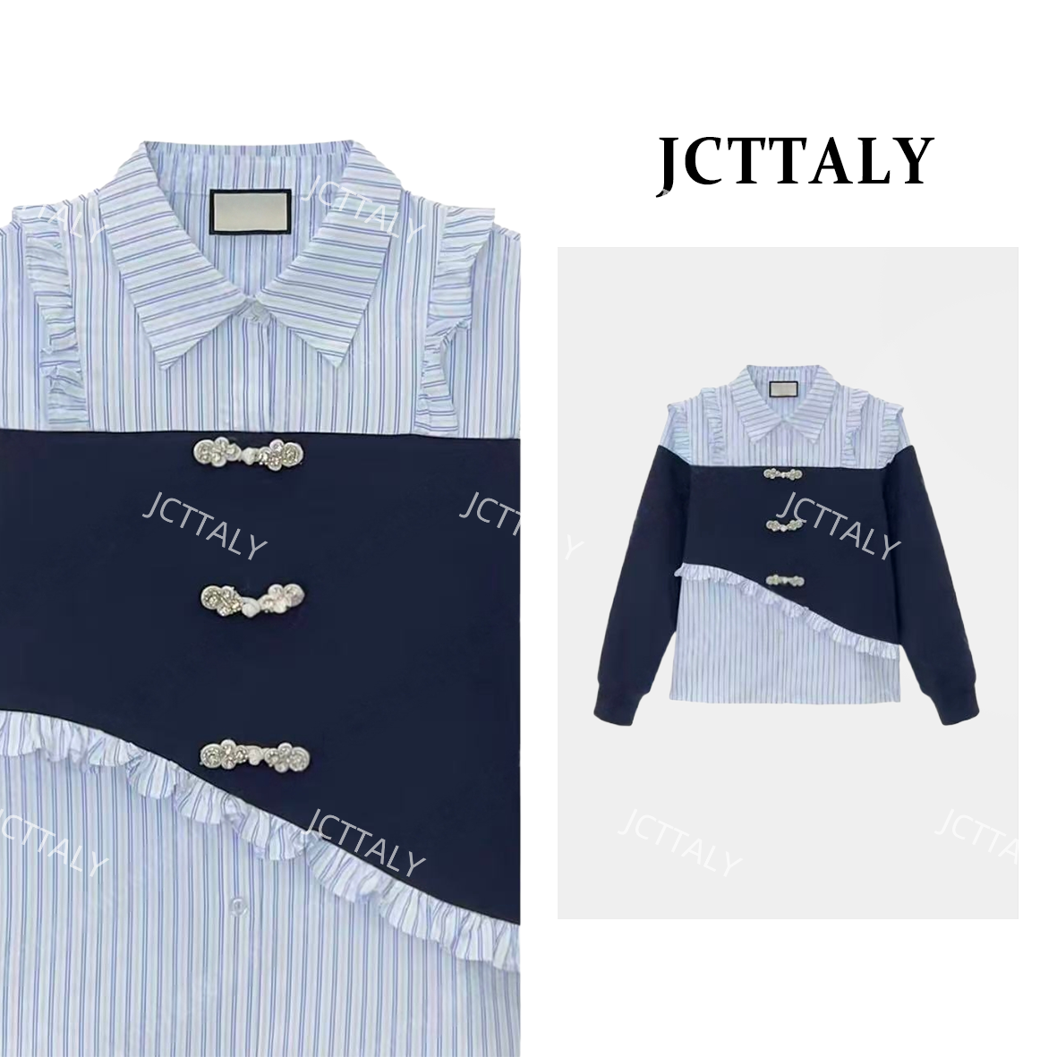 【Linda专属】【69】国风新款衬衣领拼接百搭休闲风女款卫衣NH-Q0232