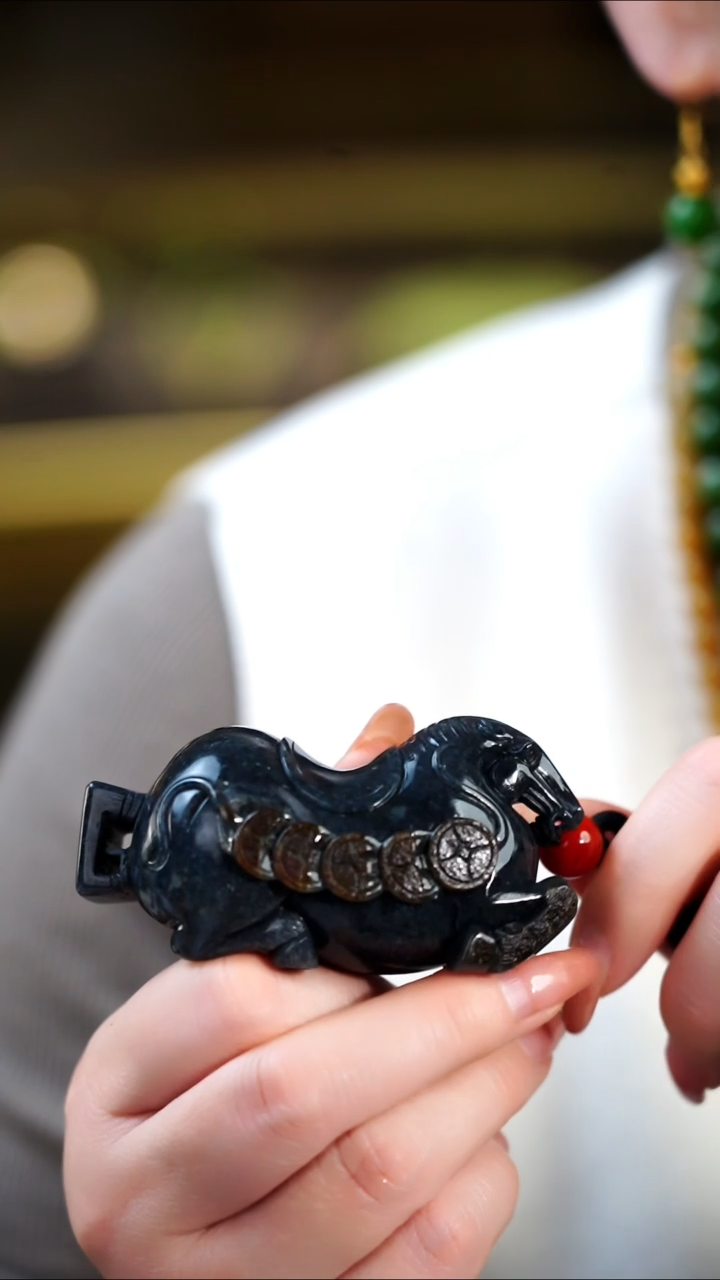 【闪购商品】和田玉把件未镶嵌马到成功手把件