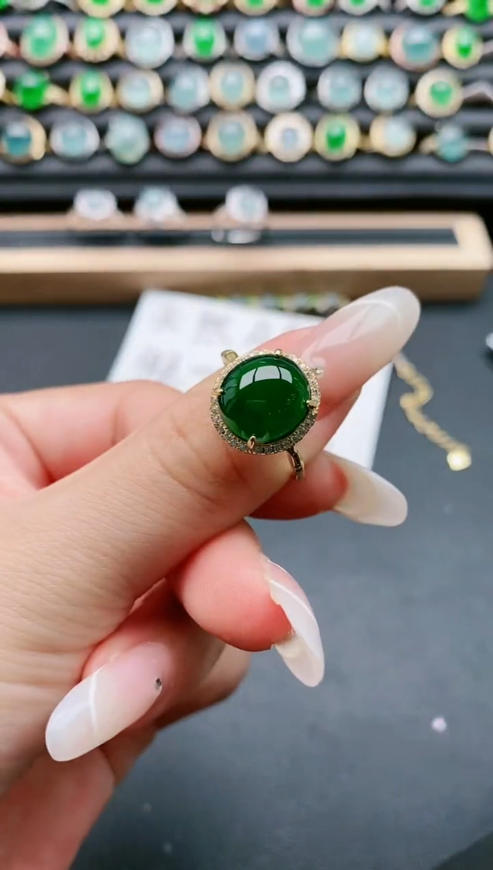 【闪购商品】翡翠戒指银S925镶嵌1111111
