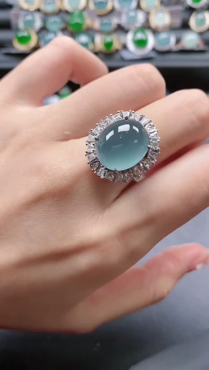 【闪购商品】翡翠戒指银S925镶嵌51511