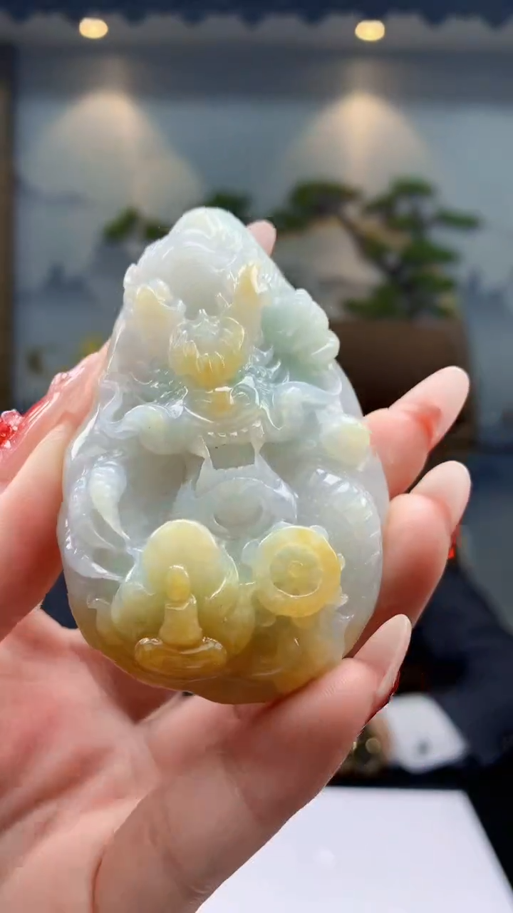 【闪购商品】定制翡翠未镶嵌1072ry-毛货挂件41